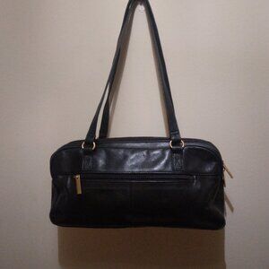 Stone Mountain vintage black leather shoulder bag